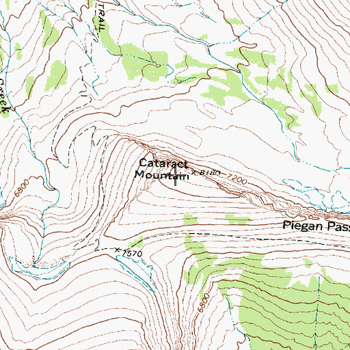 Topographic Map of Cataract Mountain, MT