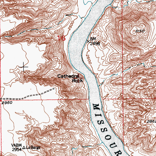 Topographic Map of Citadel Rock, MT