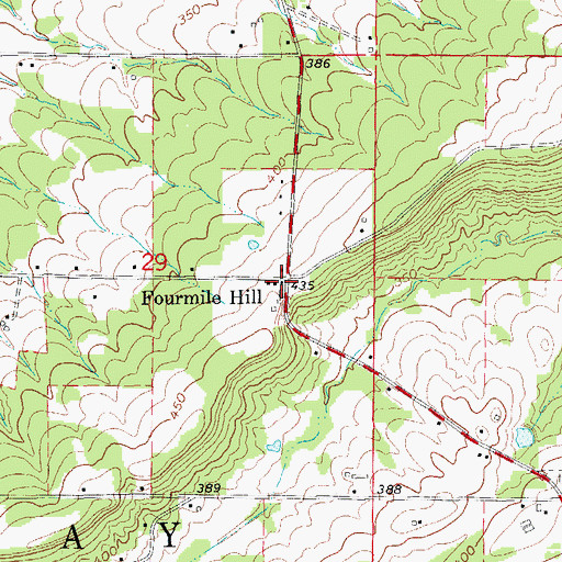 Topographic Map of Fourmile Hill, AR