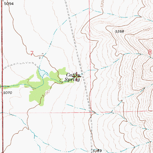 Topographic Map of Catlin Spring, MT