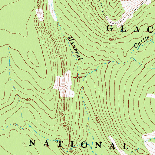 Topographic Map of Cattle Queen Creek, MT