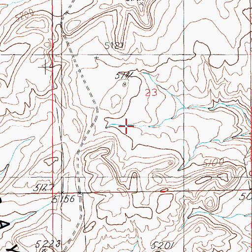 Topographic Map of Cayuse Hills, MT