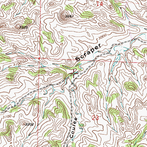 Topographic Map of Cedar Coulee, MT