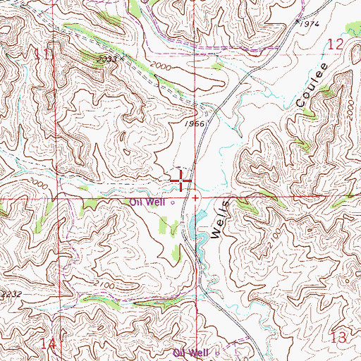 Topographic Map of Cedar Coulee, MT