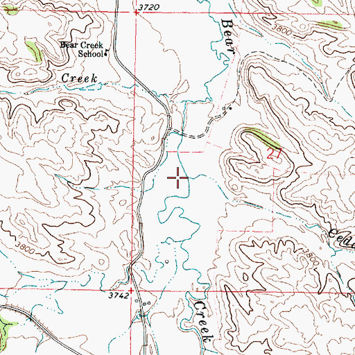 Topographic Map of Cedar Creek, MT