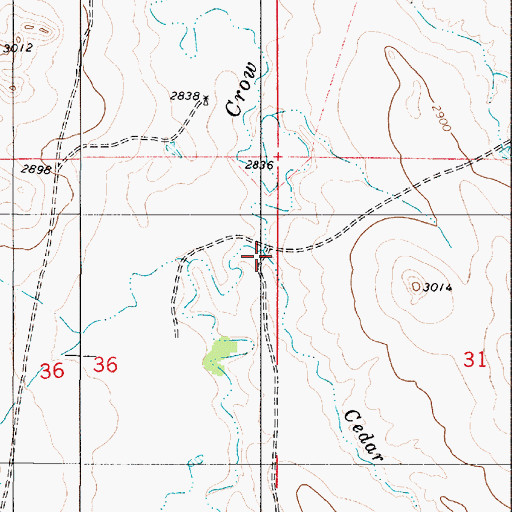 Topographic Map of Cedar Creek, MT