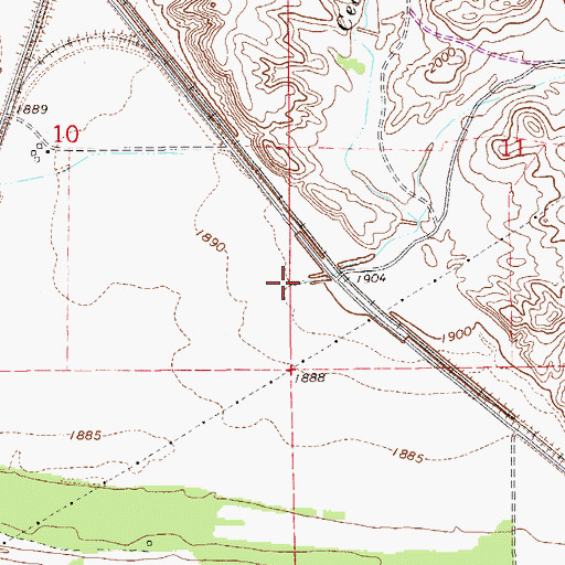 Topographic Map of Cedar Creek, MT