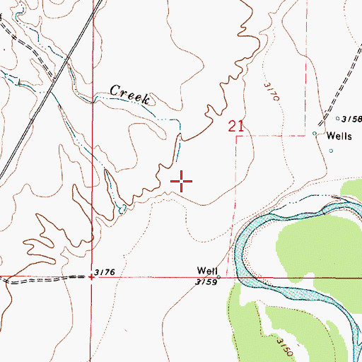 Topographic Map of Cedar Creek, MT