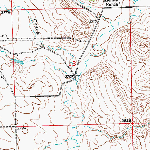 Topographic Map of Cedar Creek, MT