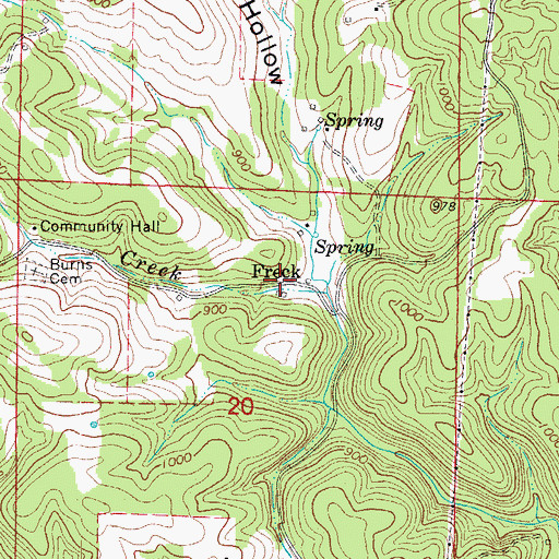Topographic Map of Freck, AR