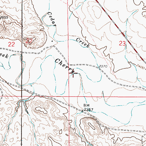 Topographic Map of Cedar Creek, MT