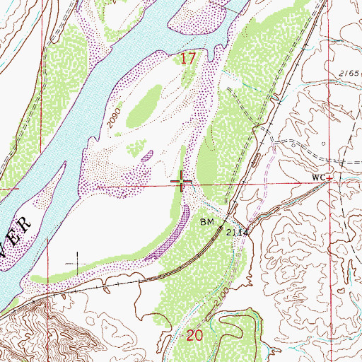 Topographic Map of Cedar Creek, MT