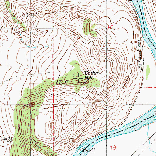 Topographic Map of Cedar Hill, MT