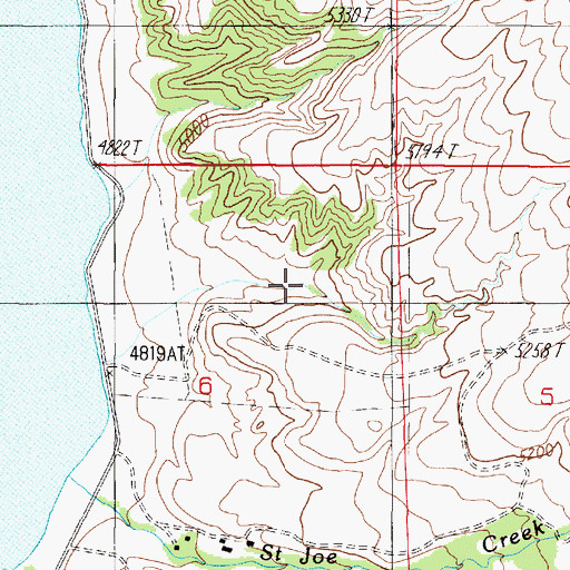 Topographic Map of Cedar Hills Ranch, MT