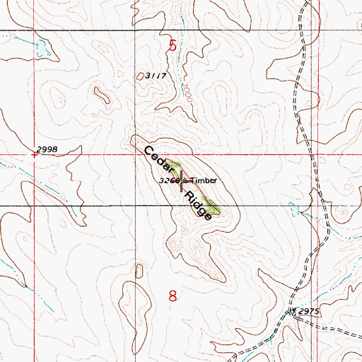Topographic Map of Cedar Ridge, MT
