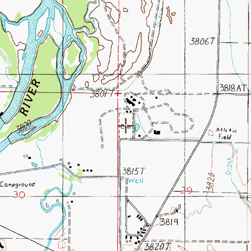 Topographic Map of Centerville Cemetery, MT