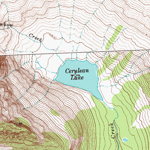 Topographic Map of Cerulean Lake, MT