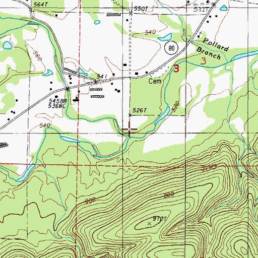 Topographic Map of Freedom Creek, AR