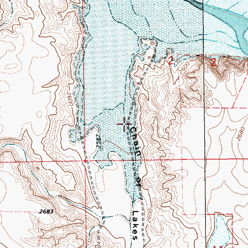 Topographic Map of Chain of Lakes Coulee, MT