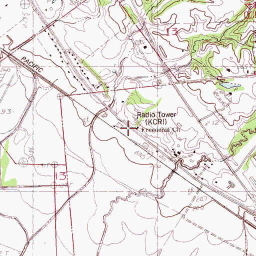 Topographic Map of Freedonia Church, AR