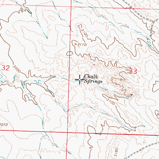 Topographic Map of Chalk Springs, MT