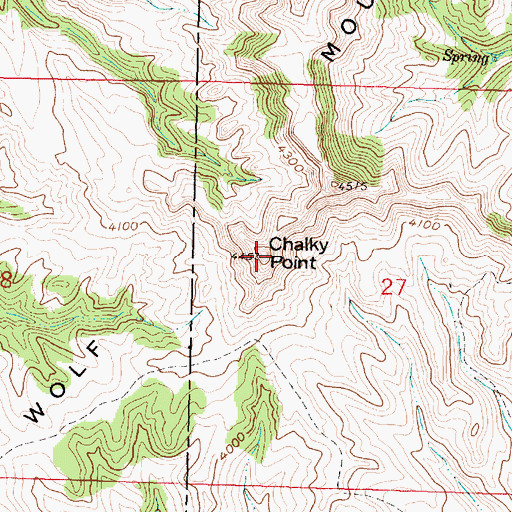 Topographic Map of Chalky Point, MT