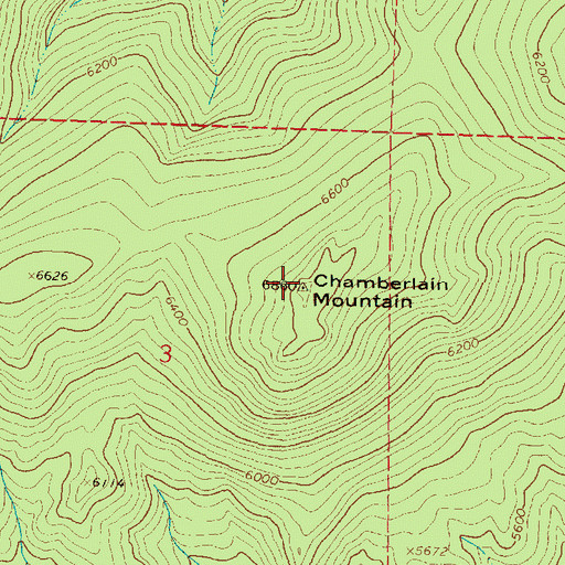 Topographic Map of Chamberlain Mountain, MT
