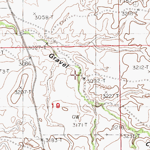 Topographic Map of Champagne Ranch, MT