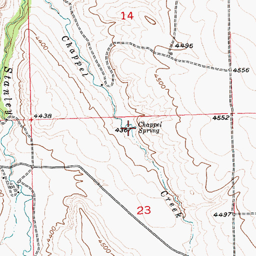 Topographic Map of Chappel Spring, MT
