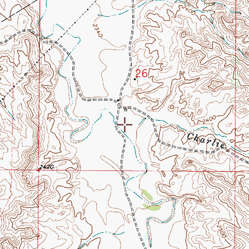 Topographic Map of Charlie Creek, MT