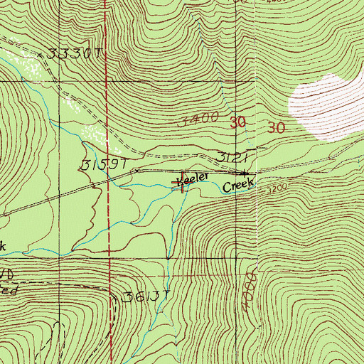 Topographic Map of Cheer Creek, MT
