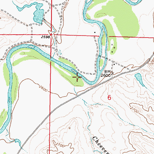 Topographic Map of Cheever Creek, MT