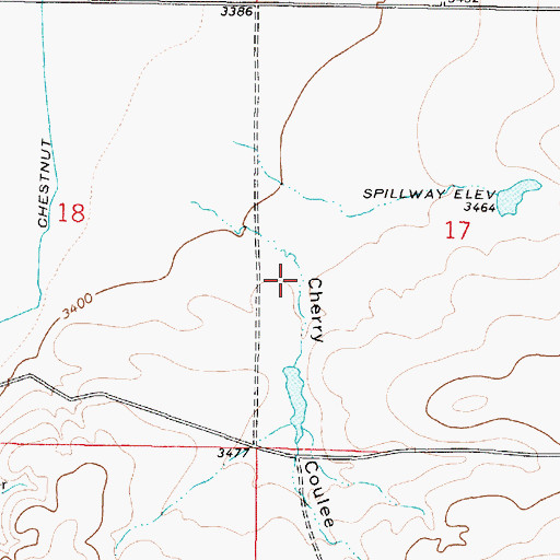 Topographic Map of Cherry Coulee, MT