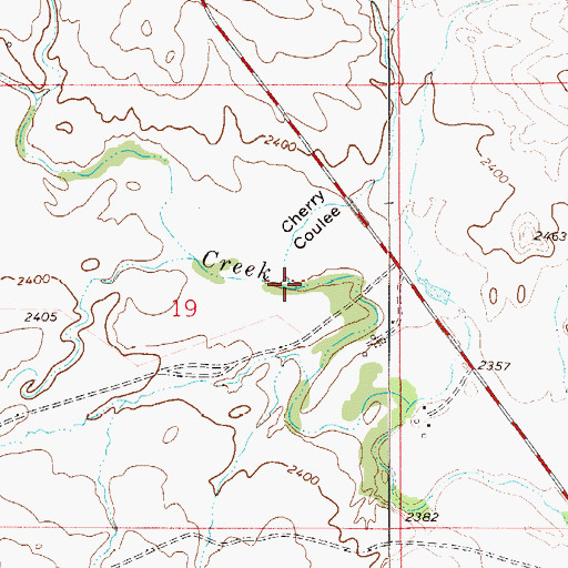 Topographic Map of Cherry Coulee, MT