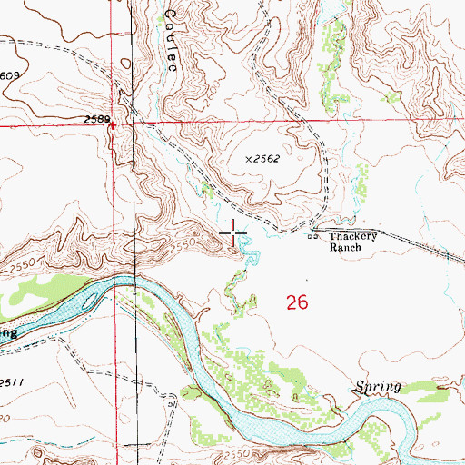 Topographic Map of Cherry Coulee, MT