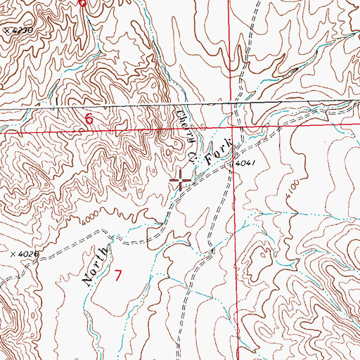 Topographic Map of Cherry Creek, MT