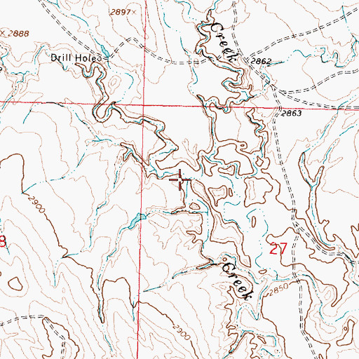 Topographic Map of Cherry Creek, MT