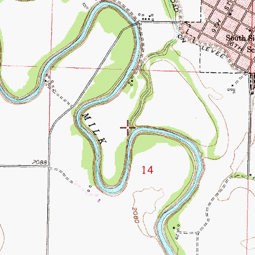 Topographic Map of Cherry Creek, MT