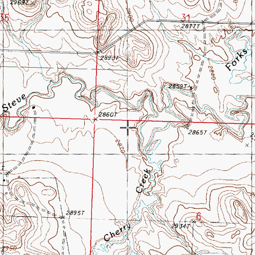 Topographic Map of Cherry Creek, MT