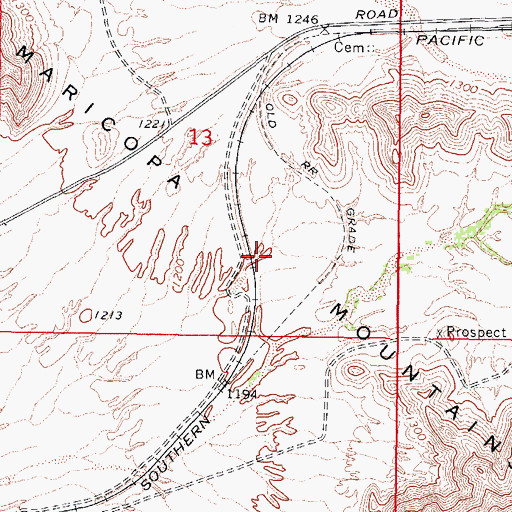 Topographic Map of Maricopa Mountains, AZ