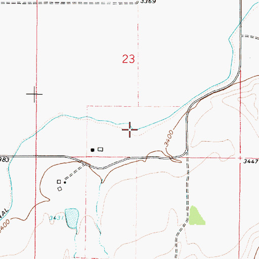 Topographic Map of Chestnut Valley Canal, MT