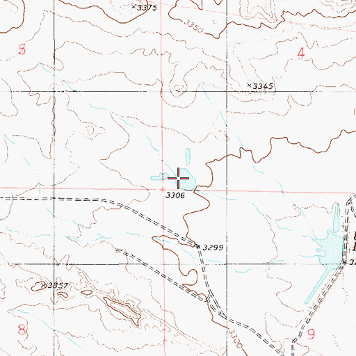 Topographic Map of Cheyenne Reservoir, MT