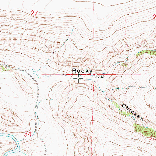 Topographic Map of Chicken Coulee, MT