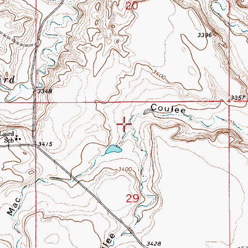 Topographic Map of Chicken Coulee, MT