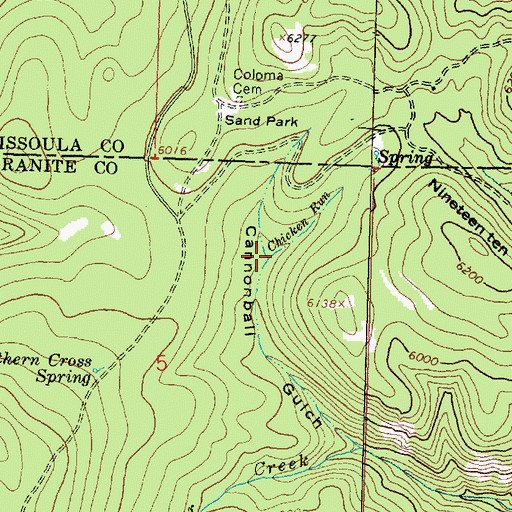 Topographic Map of Chicken Run, MT