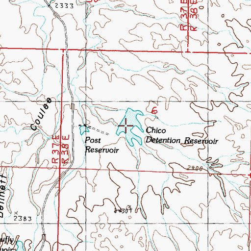 Topographic Map of Chico Reservoir, MT