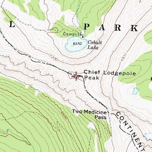 Topographic Map of Chief Lodgepole Peak, MT