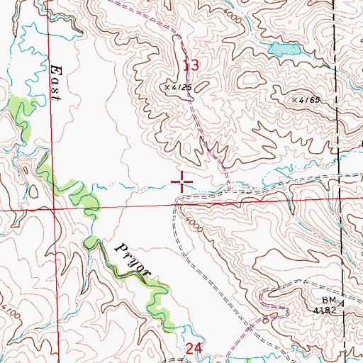 Topographic Map of Chilkoot Coulee, MT