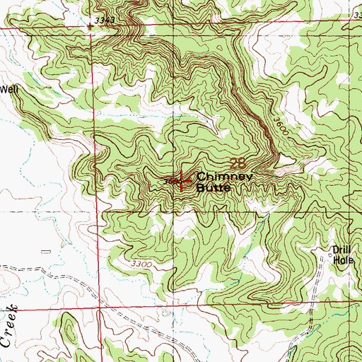 Topographic Map of Chimney Butte, MT
