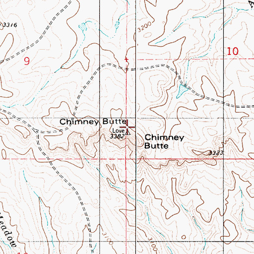 Topographic Map of Chimney Butte, MT